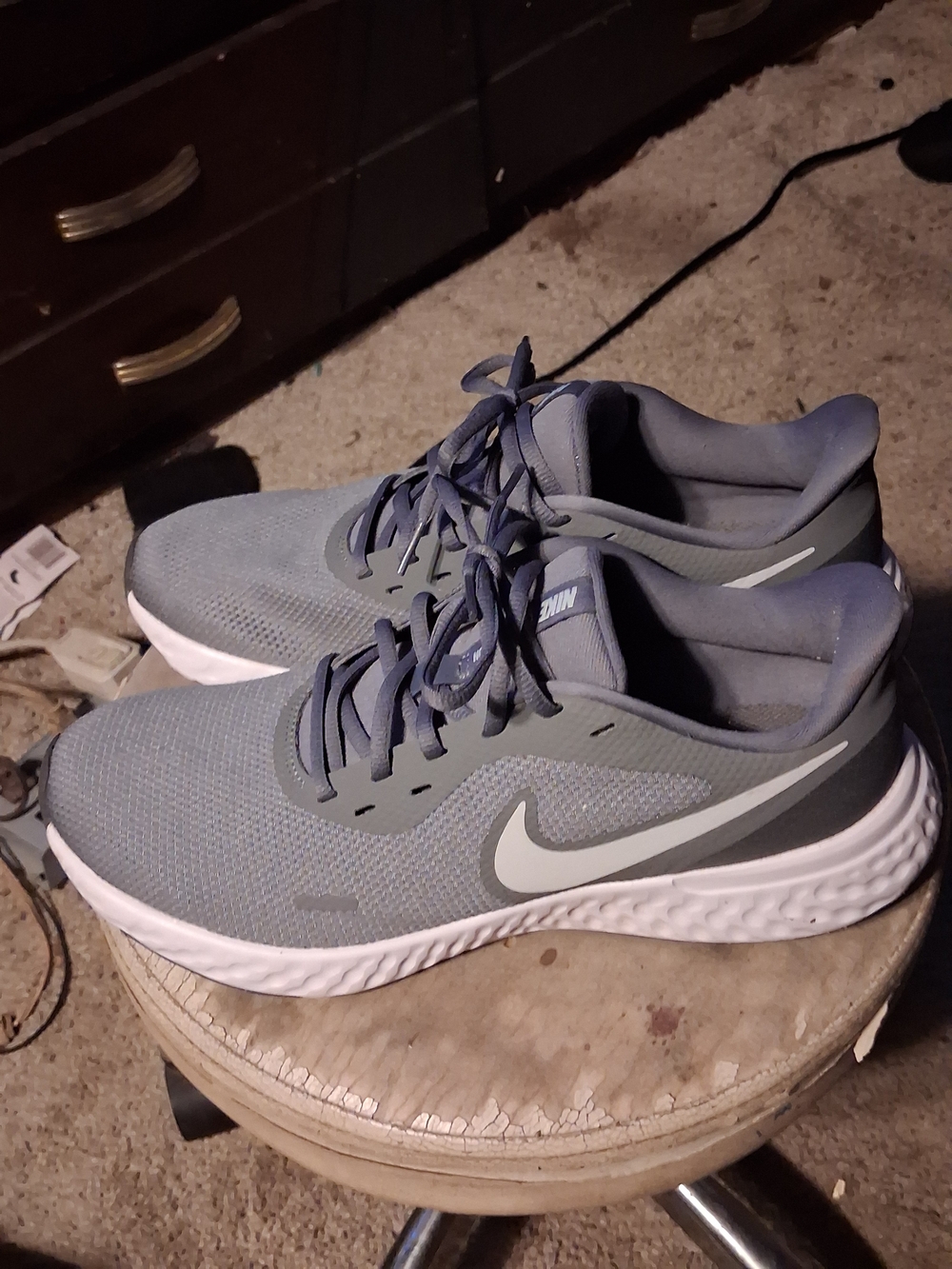 Nike Men’s Athletic Running Shoes - Light Gray with White Swoosh